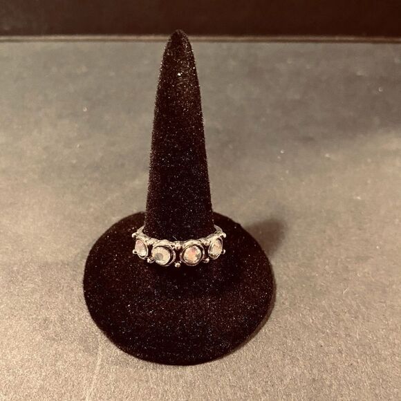 New Boho Fashion Ring 4 Stone SilverTone Sz 6.5 - Picture 4 of 7